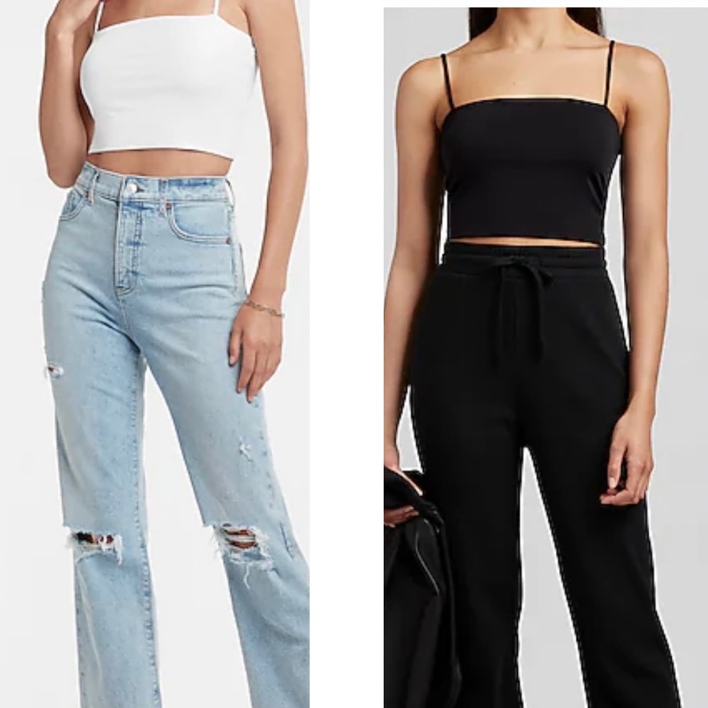 *SOLD* Set of 2 Express silky square neck tank, Sz XL